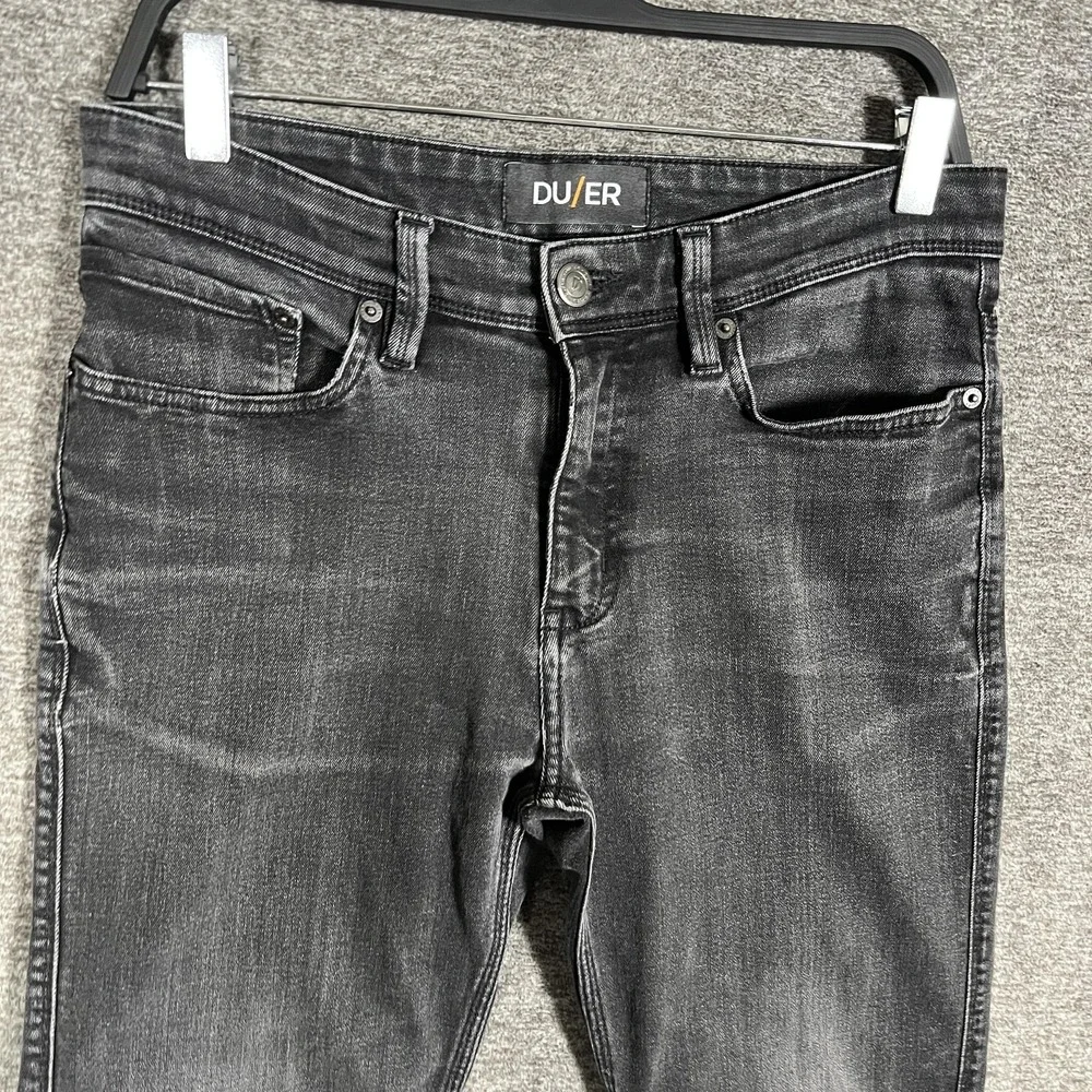 Duer L2x Slim Fit Jeans Mens 31x32 Black Grey Slim Fit Stretch Denim Performance